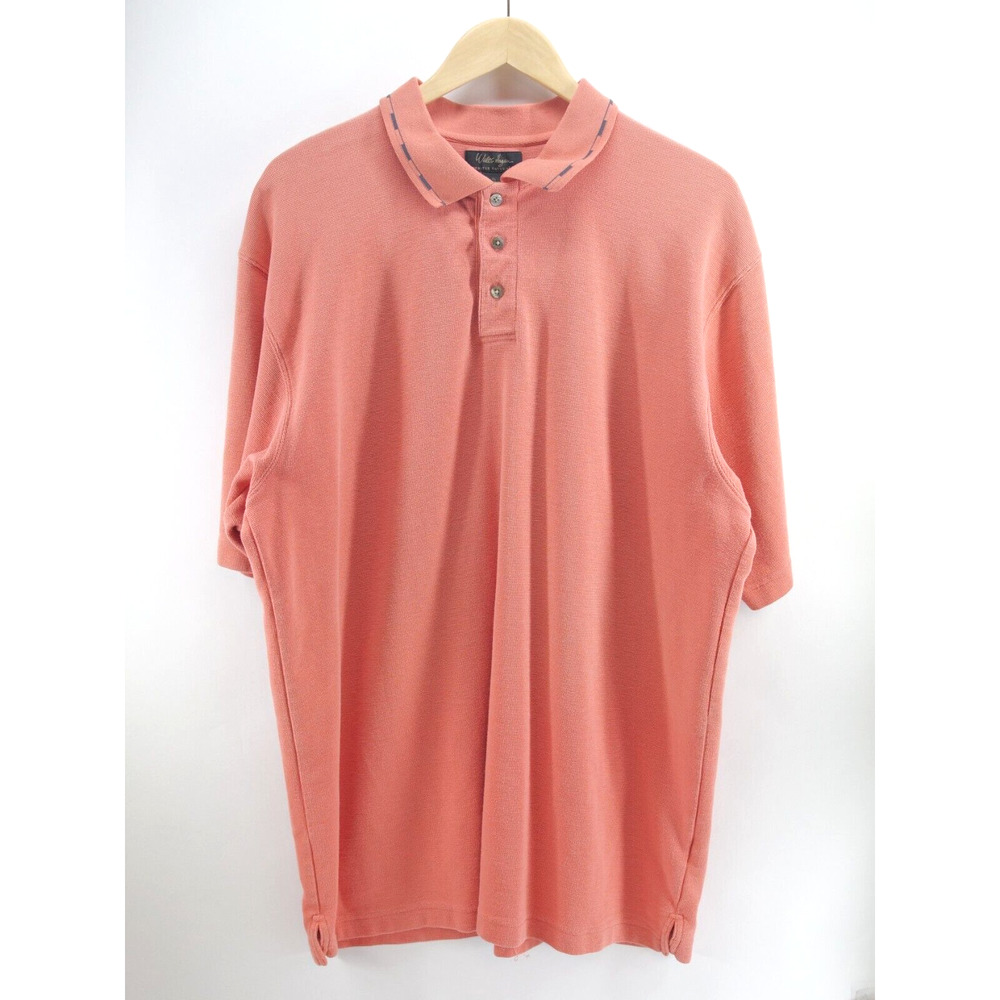 Walter Hagen Golf Mens XL‎ Print Performance Golf Polo salmon color